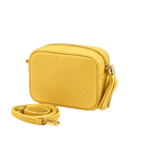Bolso de piel, amarillo, perfecto para el día a día.