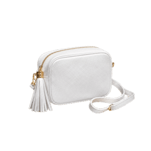 Bolso de piel, blanco, perfecto para el día a día.