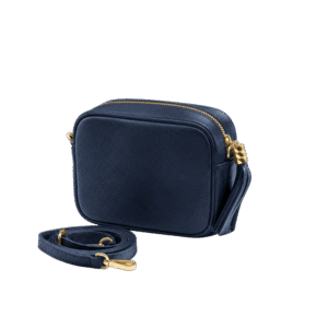 Bolso de piel, azul marino, perfecto para el día a día.